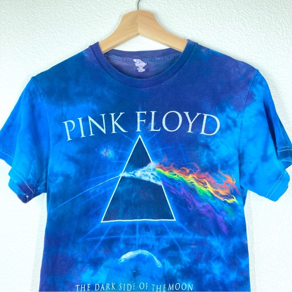 Pink Floyd Tie Dye Graphic Band Tee Small Unisex Rock Roll Blue Cotton - Picture 6 of 11